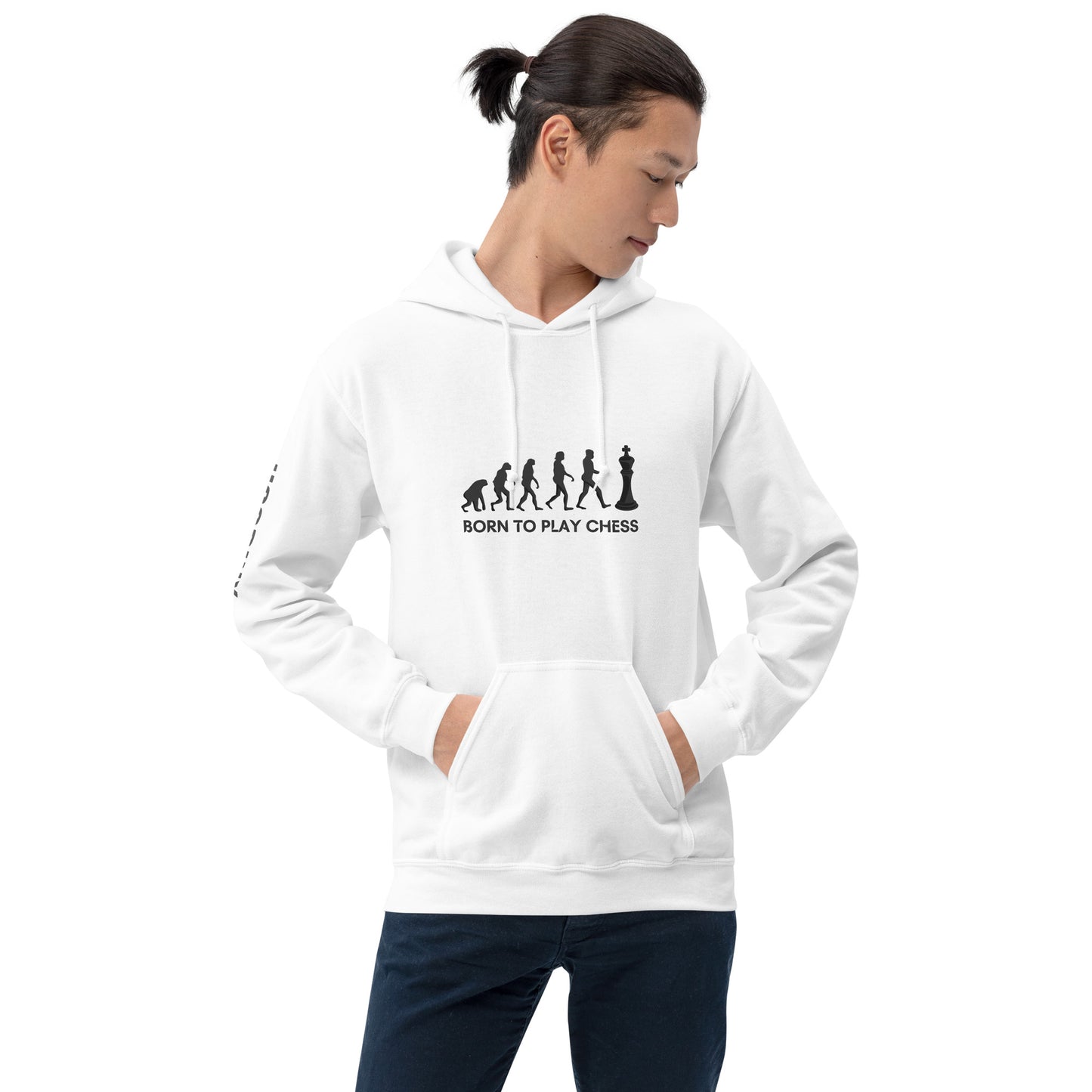 White Born To Play Chess Hoodie