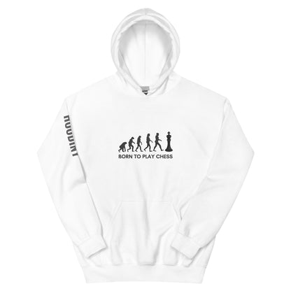 White Born To Play Chess Hoodie